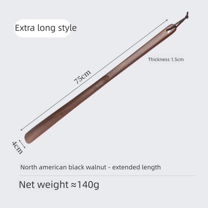 Walnut wood shoehorn, beech wood household shoe puller, shoe handle, shoe lifter, long-handled shoehorn, shoe lifter-Lovesyouforever