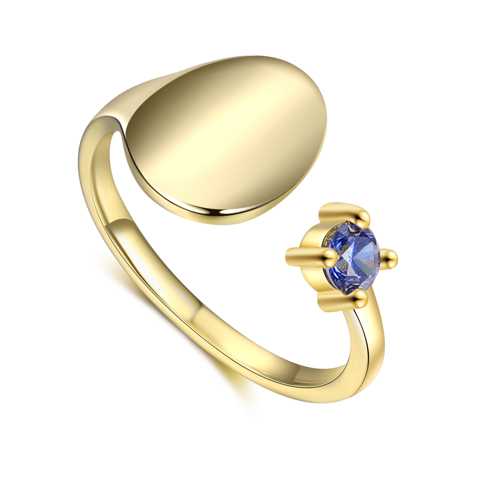 Ring 1 Birth Flower With 1 Birth Stone-Lovesyouforever