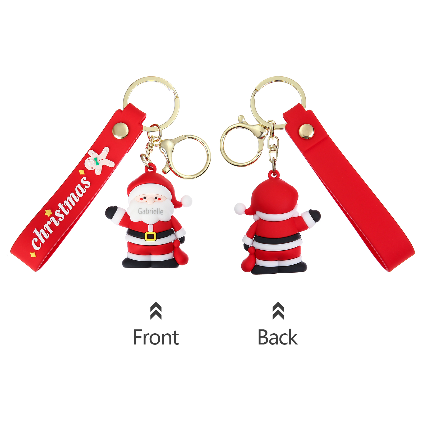 Personalized Christmas Santa Claus Keychain-Custom Name Keychain Gift-Lovesyouforever