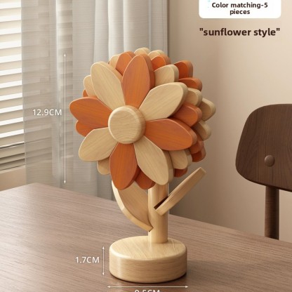 Sunflower placemat, solid wood heat-insulating mat, anti-scalding and high-temperature resistant, for kitchen and home use, table mat for bowls, plates, and cups, heat-resistant mat-Lovesyouforever