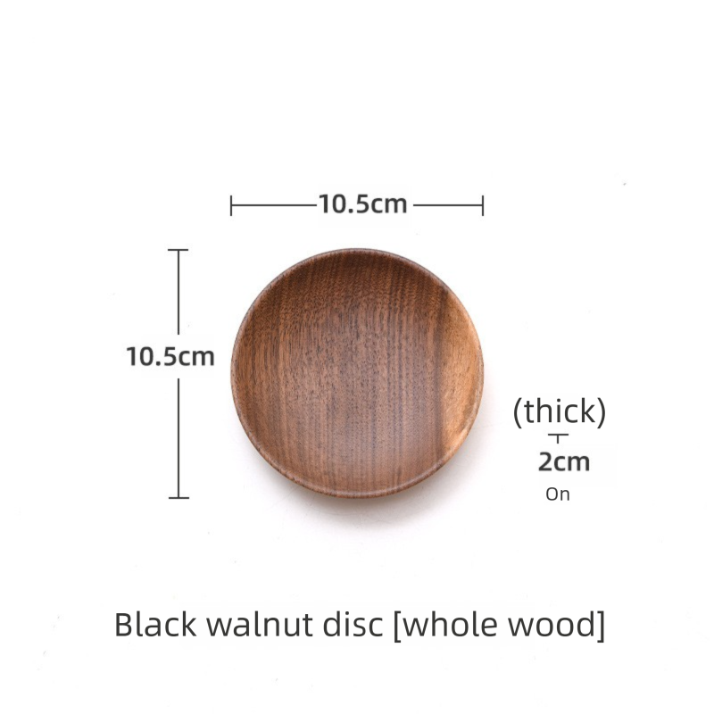 North American black walnut wood tray, solid wood dessert and snack plate, wooden fruit plate, round dried fruit tray, anti-scald wooden tray-Lovesyouforever