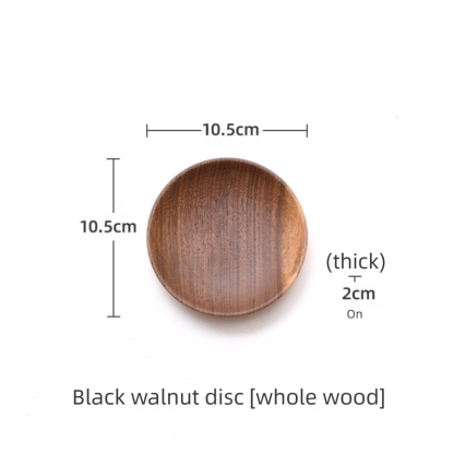 North American black walnut wood tray, solid wood dessert and snack plate, wooden fruit plate, round dried fruit tray, anti-scald wooden tray-Lovesyouforever