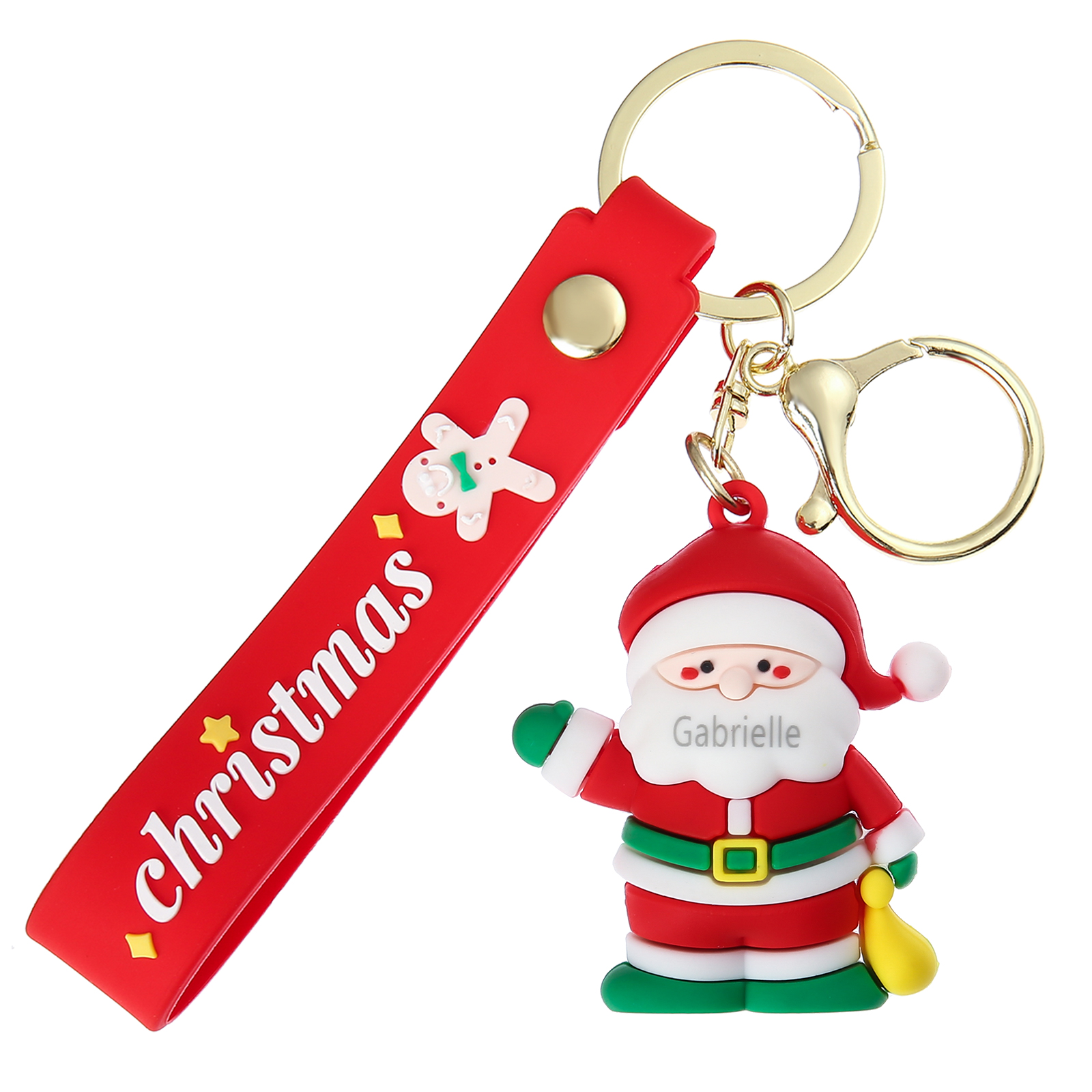 Personalized Christmas Santa Claus Keychain-Custom Name Keychain Gift-Lovesyouforever