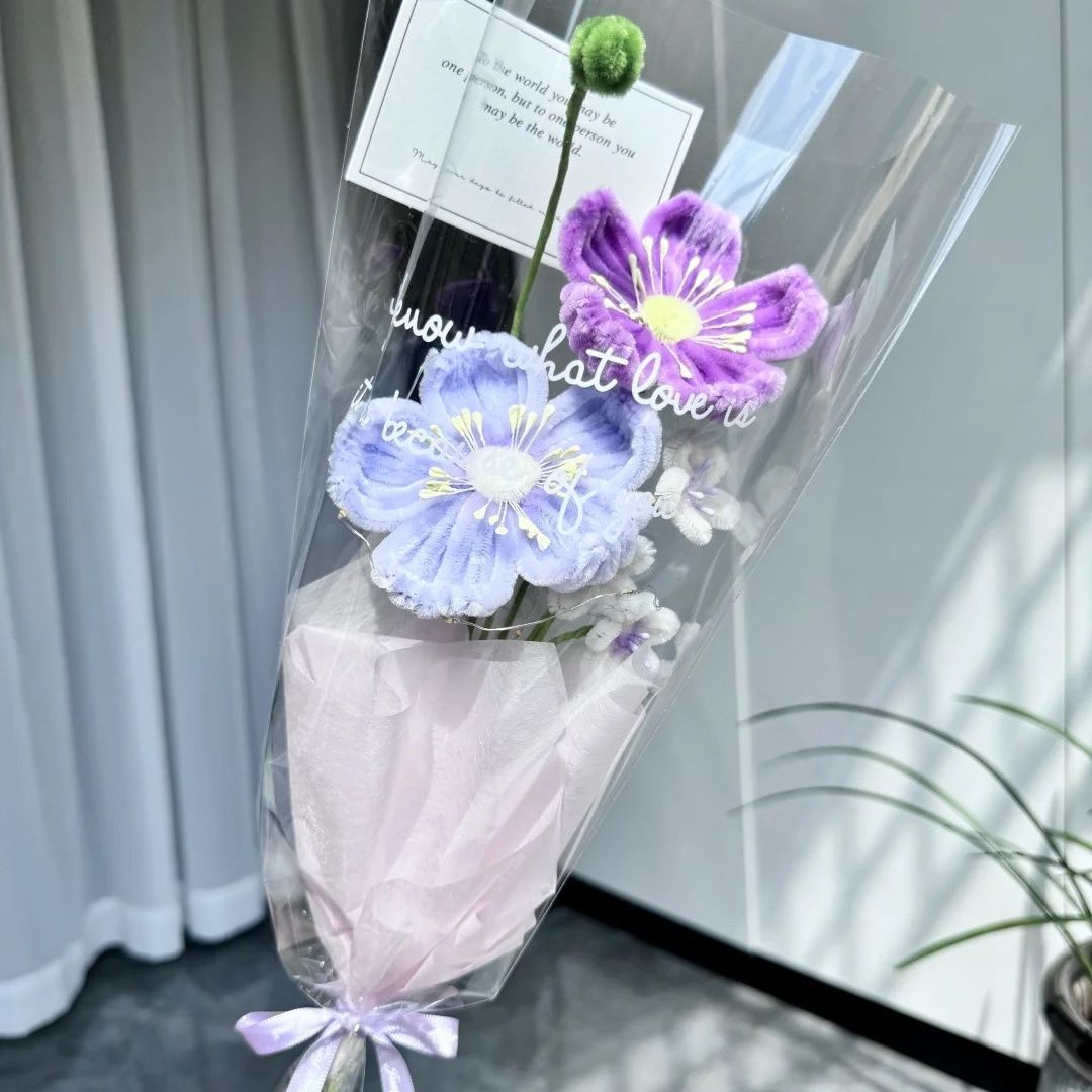 Twisted Sticks Anemone Mini Bouquet Finished Product Valentine's Day Graduation Season Handmade Gift for Girlfriend's Birthday-Lovesyouforever