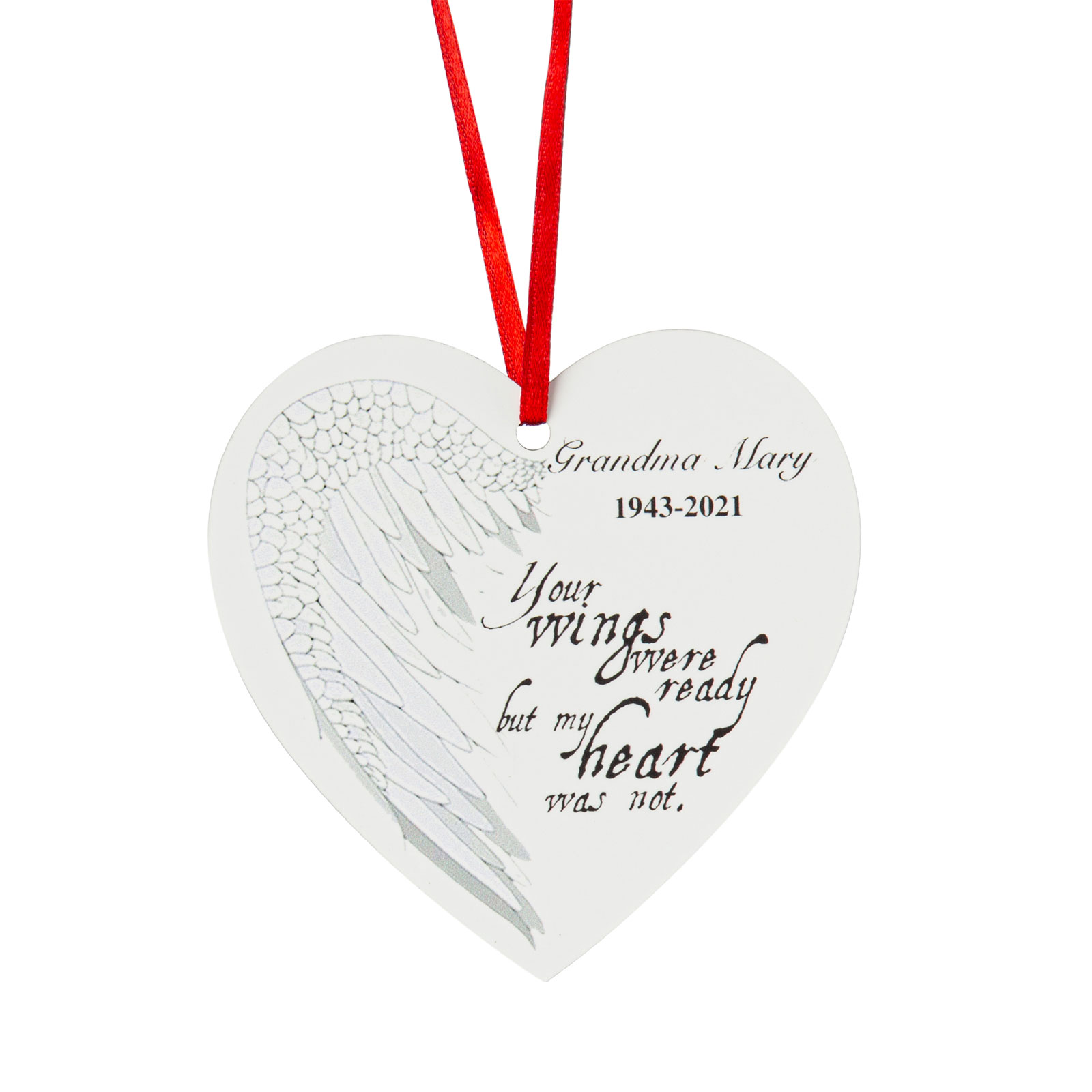 "Your Wings Was Ready, But Our Heart Was Not"Wooden Christmas Ornament Gifts For Family-Lovesyouforever