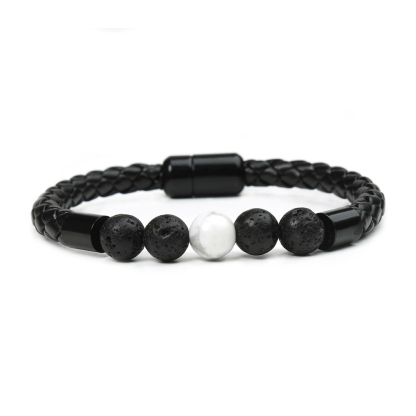 Tiger Eye & Black Onyx Beaded Bracelet – Unique Gift for Him | Jessemade-Lovesyouforever