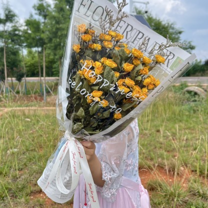 Direct shipment from the base: multi-head rose dried flower bouquet, daisy, teddy, sunflower, rose dried flowers, real flowers wholesale-Lovesyouforever