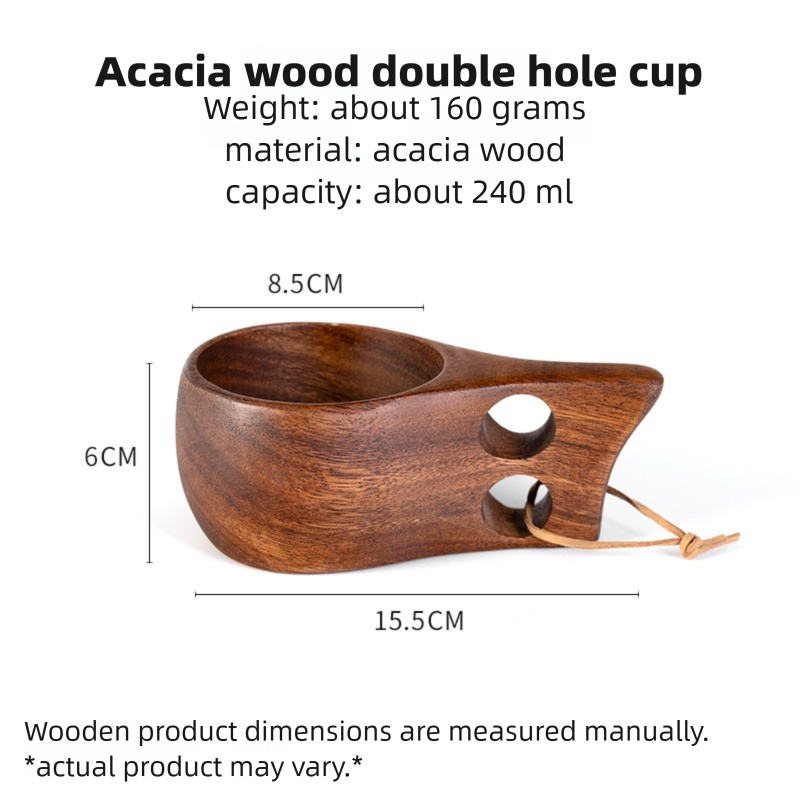 DIY walnut wood milk cup, acacia wood salad cup, solid wood creative mug with handle, coffee cup-Lovesyouforever