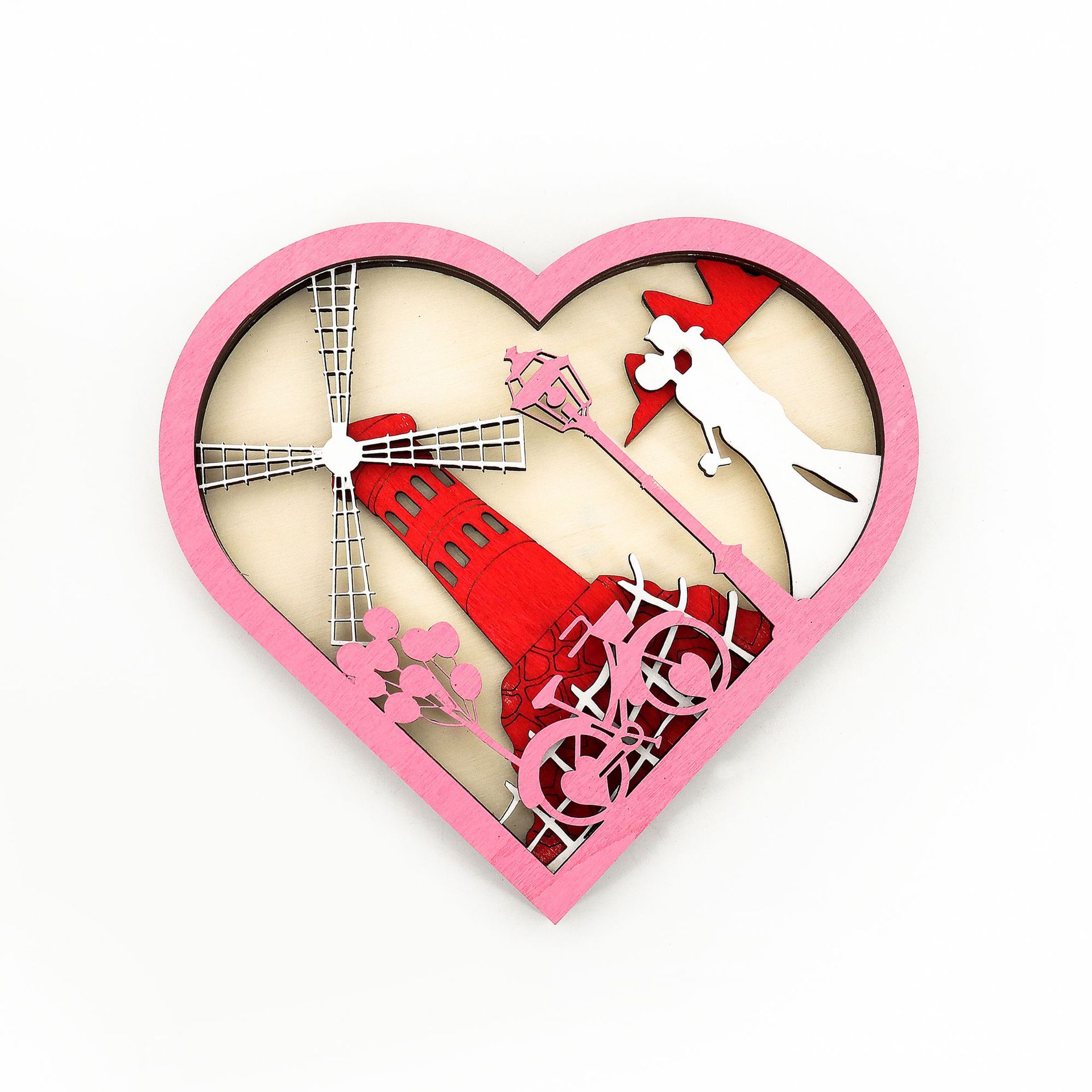 Wooden Hollow Carved Heart Ornament Gift-Desktop Decoration European Style Frame For Couple-Lovesyouforever