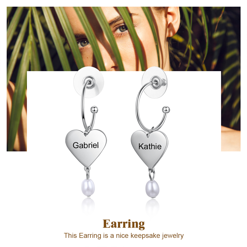 2 Names-Personalized Heart Earrings Custom Names for Women-Lovesyouforever