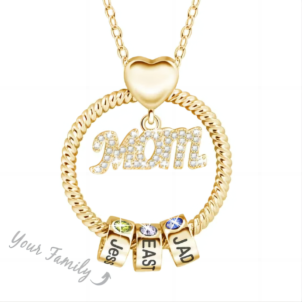 Custom Engraved Necklace Birthstone Necklace Mother's Love Necklace Best Gift For The Greatest Mother-Lovesyouforever