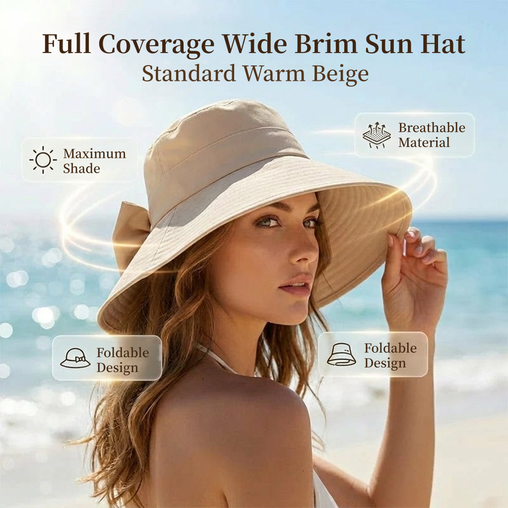 🧺 Summer Sale ☀️ Women's Wide Brim Sun Hat with Bow
