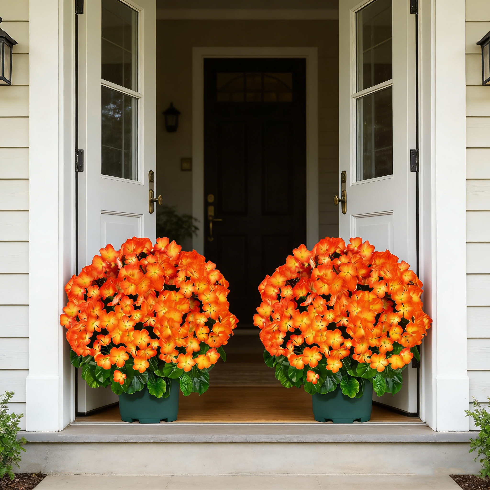 🌸 Lush, UV-Resistant Artificial Geraniums – Real Look, No Maintenance! 🌞🏡💐