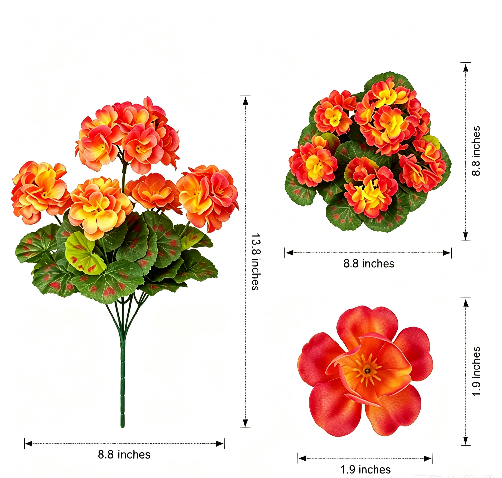 🔥Last Day 70% OFF🌼UV Resistant Artificial Geranium Flowers- UV resistant, Waterproof, Windproof 