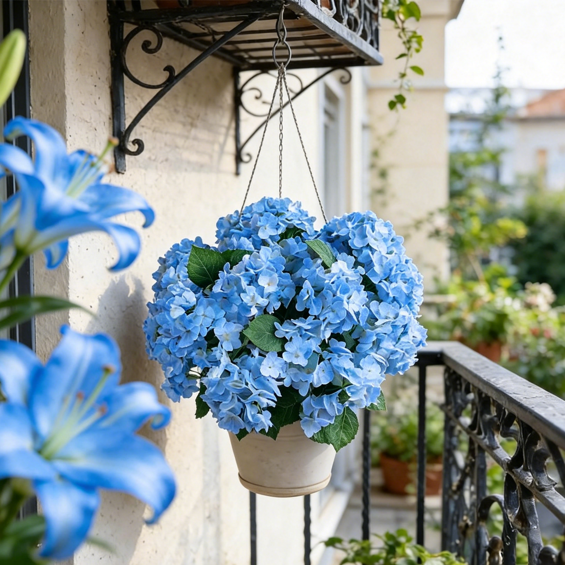 🔥Last Day 70% OFF🔥Artificial Outdoor Hydrangea Flowers - UV resistant, Waterproof, Windproof