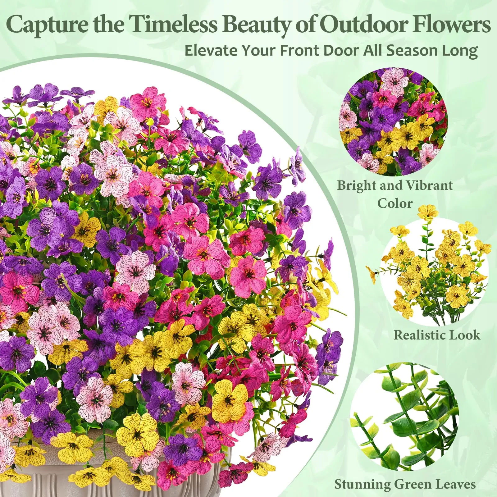 🔥Last Day Each Only $2.99🔥UV Resistant Look Real Colorful Spring Flowers