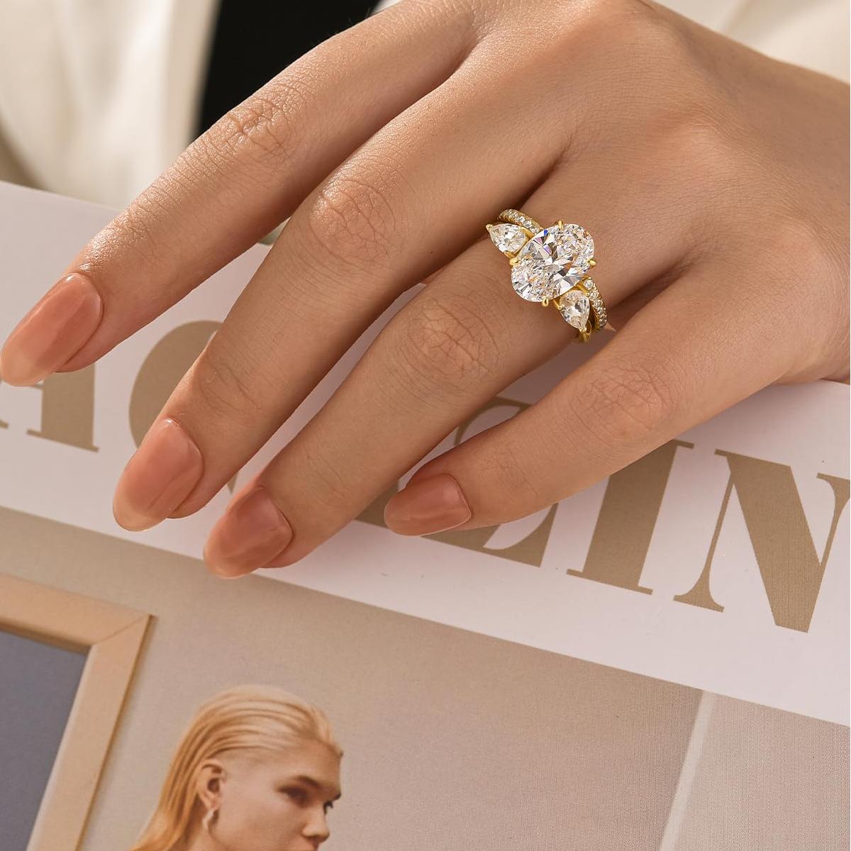 ✨Double Stone Pear-Shaped Open Stackable Ring💝