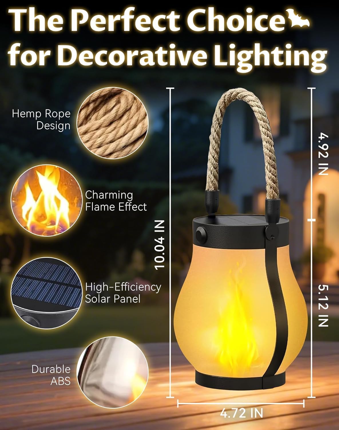 ✨Solar-powered outdoor lights - realistic flame dancing effect✨