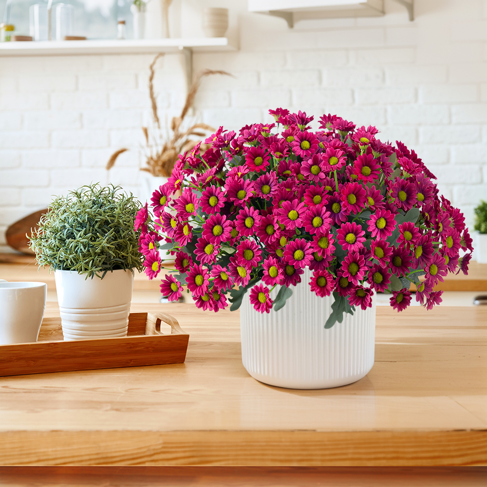 🌼💥Last Day Only $2.99 Each - Artificial Outdoor Mums Flowers - UV resistant, Waterproof, Windproof