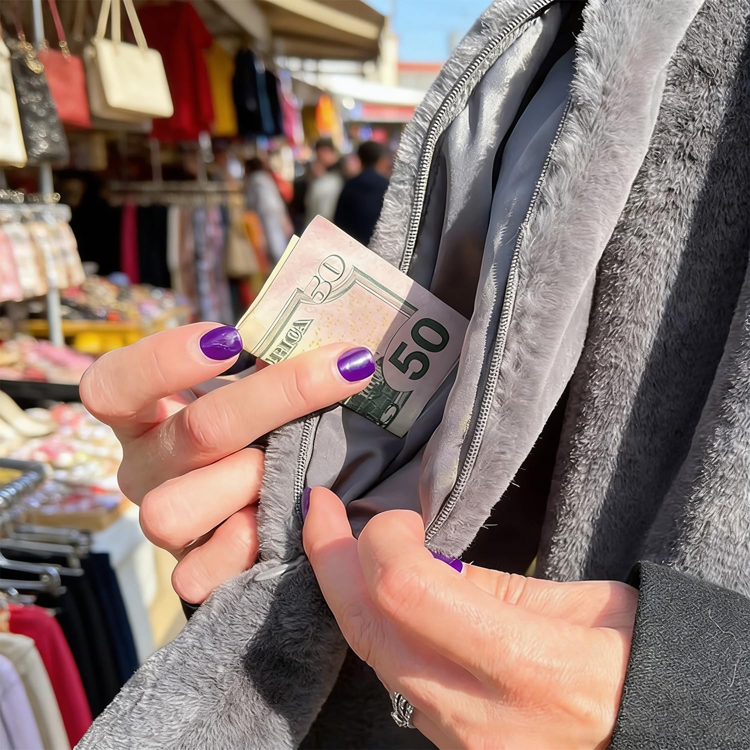 Holiday special offer, save up to 50%! 🔥 Super comfortable scarf with hidden zippered pocket