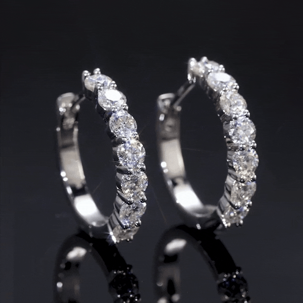 🔥Hot Sale 50% OFF🔥Moissanite Hoop Earrings for Women🎁