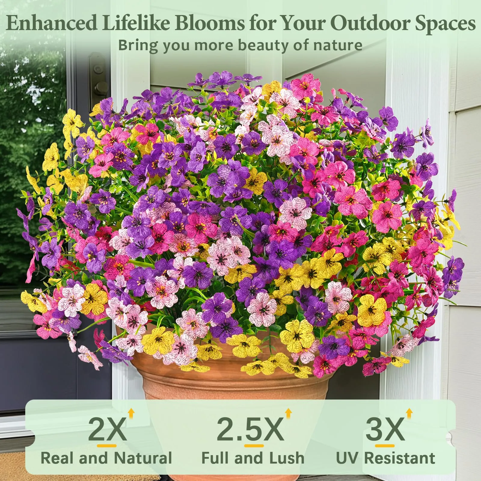 🔥Last Day Each Only $2.99🔥UV Resistant Look Real Colorful Spring Flowers