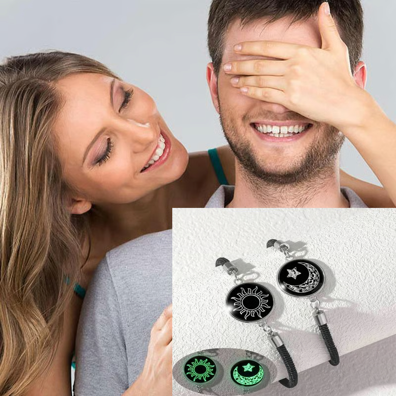 🔥 2-Pack Sun & Moon Bracelets – Luminous Couples Jewelry for Long-Distance Love🔥