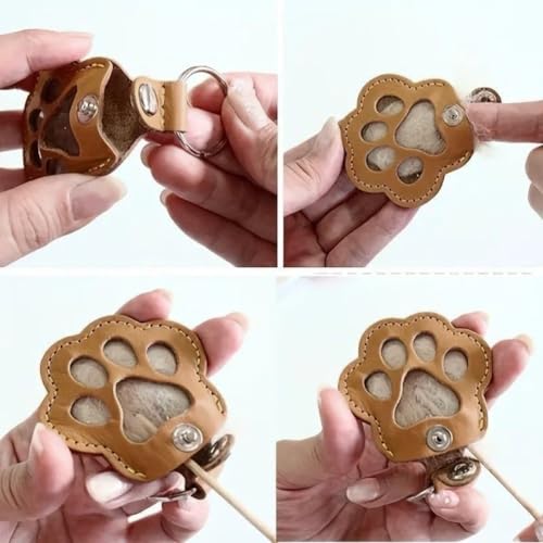 🔥HOT SALE 50%OFF🔥Cute Leather Paw Print Keychain💝