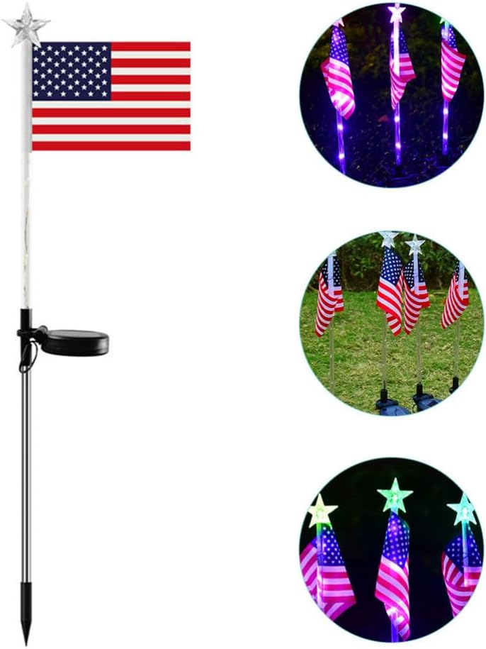 🔥Last Day- 50% OFF🔥 American Flag Pathway Lights – Red, White & Blue Yard Glow for 250th Independence Celebration 🇺🇸✨