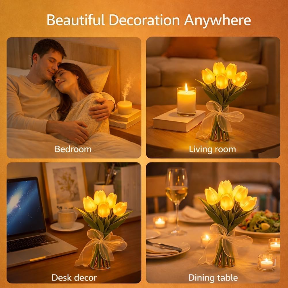 🔥Last day, 50% off🔥Romantic tulip-shaped ambient night light set