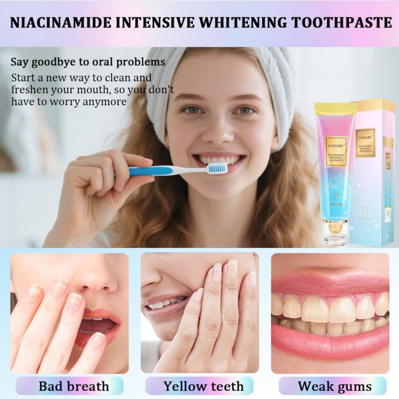 🔥Limited-time discount of 50%🔥Triple Fluoride-Free Whitening Niacinamide Toothpaste✨