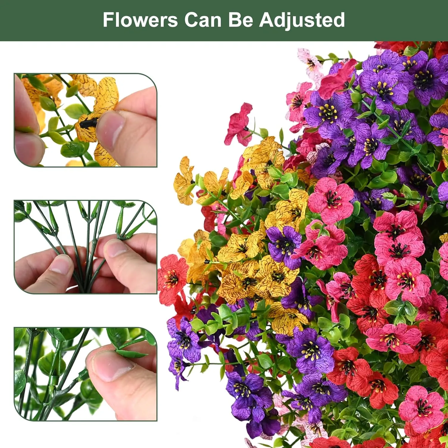 🔥Last Day Each Only $2.99🔥UV Resistant Look Real Colorful Spring Flowers