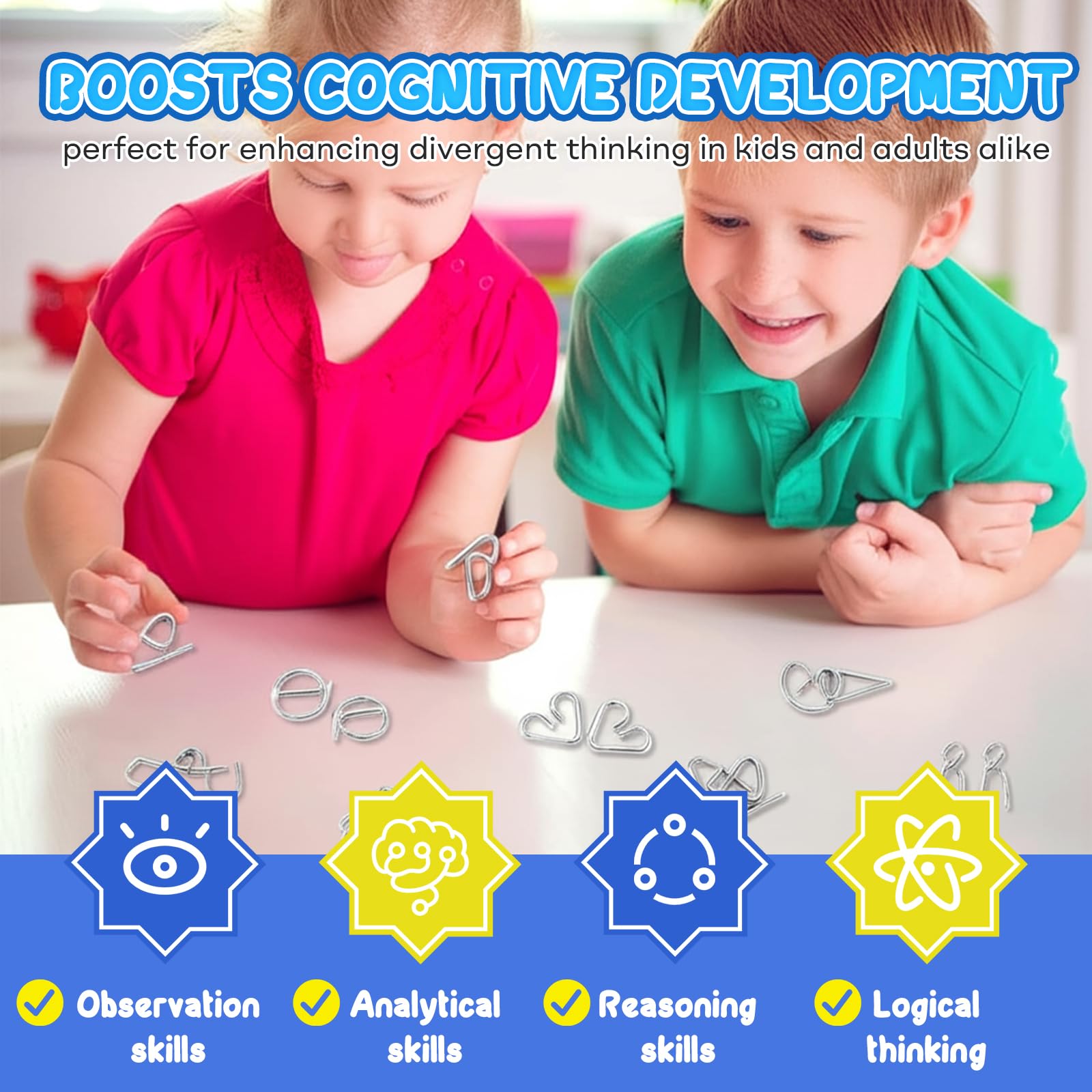 🔥HOT SALE 50%OFF🔥Metal Puzzle Ring,Educational intellectual Toys IQ Toys,Metal Brain teaser Puzzles