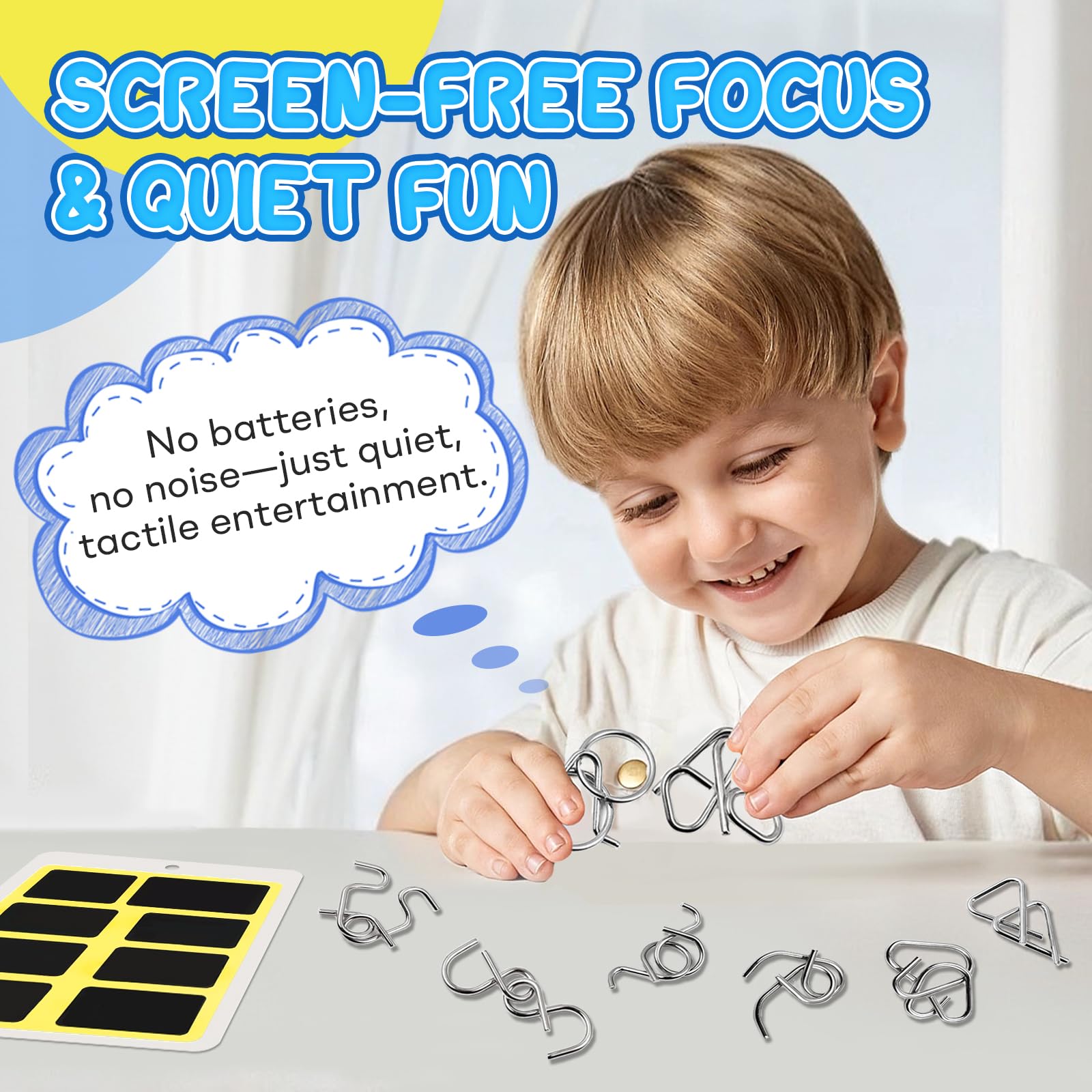 🔥HOT SALE 50%OFF🔥Metal Puzzle Ring,Educational intellectual Toys IQ Toys,Metal Brain teaser Puzzles