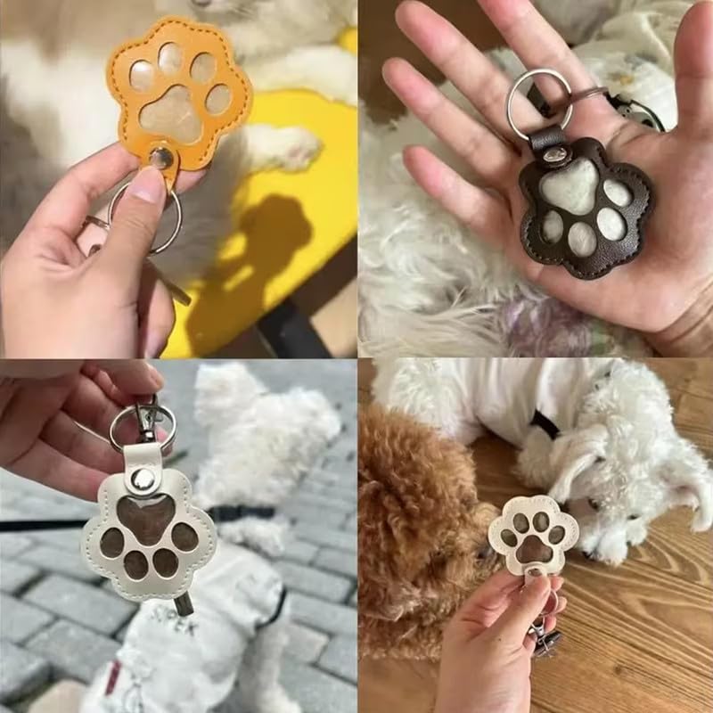 🔥HOT SALE 50%OFF🔥Cute Leather Paw Print Keychain💝