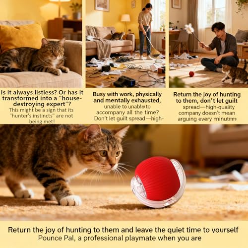 🔥HOT SALE 50%OFF🔥Interactive Cat Toys Ball for Indoor Cats✨