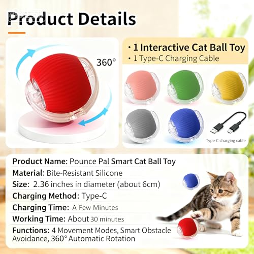 🔥HOT SALE 50%OFF🔥Interactive Cat Toys Ball for Indoor Cats✨