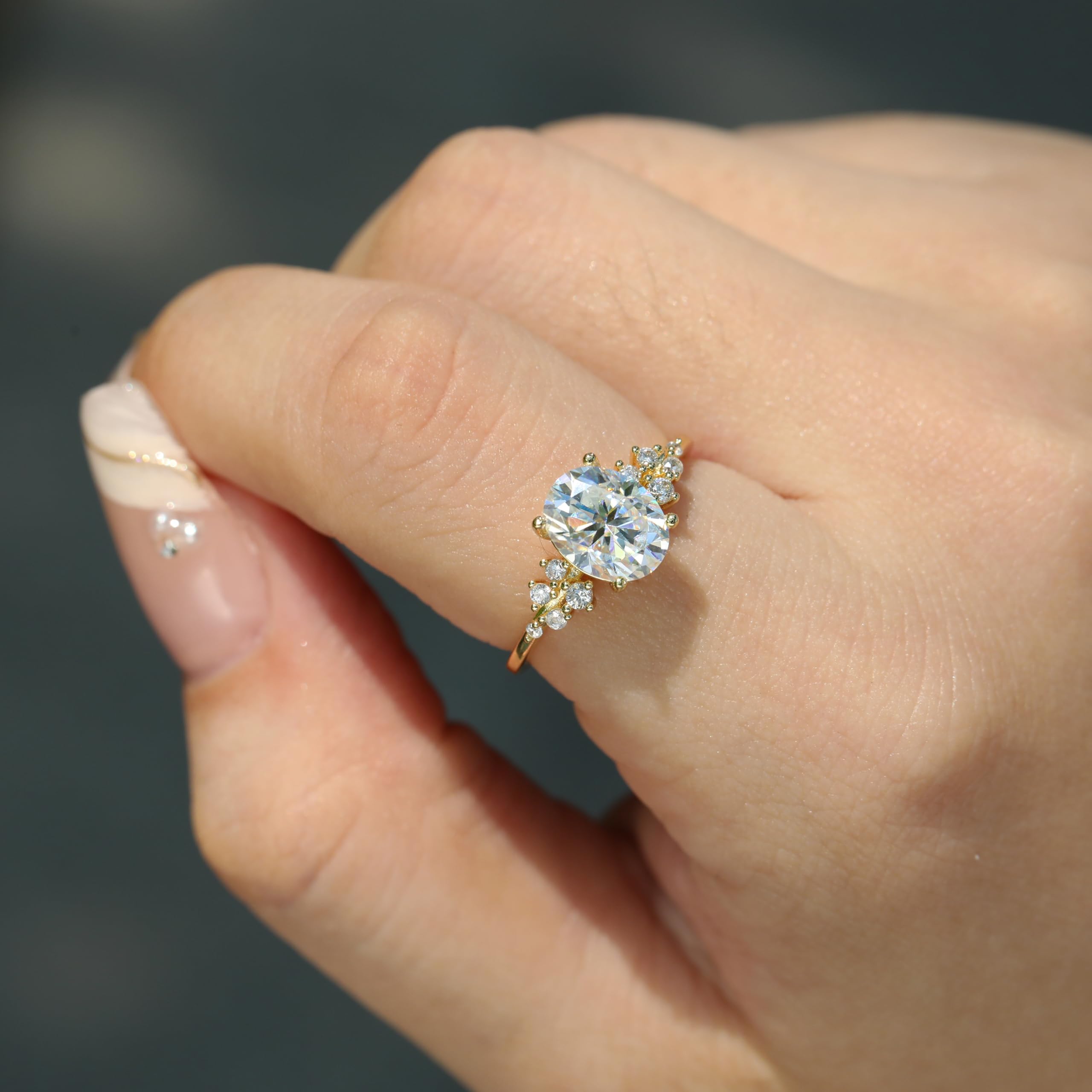 ✨Oval cubic zirconia eternal ring💝