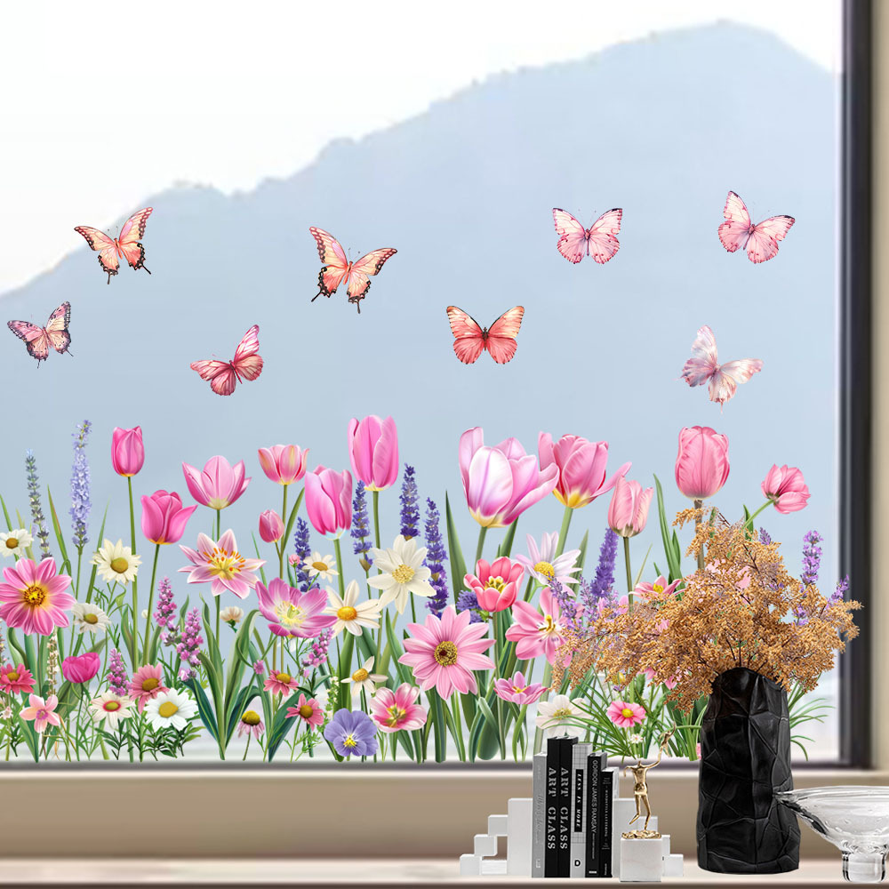 ✨LAST DAY: 50% OFF! - 💐Colorful Floral Bouquet Window Sticker🖼️(Cut to size freely)