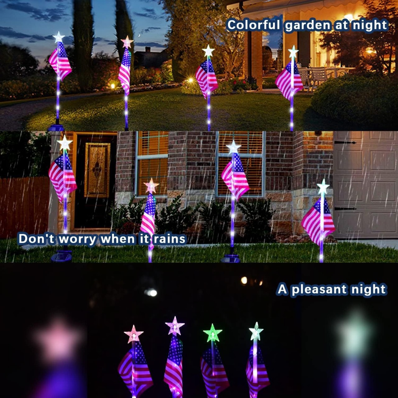 🔥Last Day- 50% OFF🔥 American Flag Pathway Lights – Red, White & Blue Yard Glow for 250th Independence Celebration 🇺🇸✨