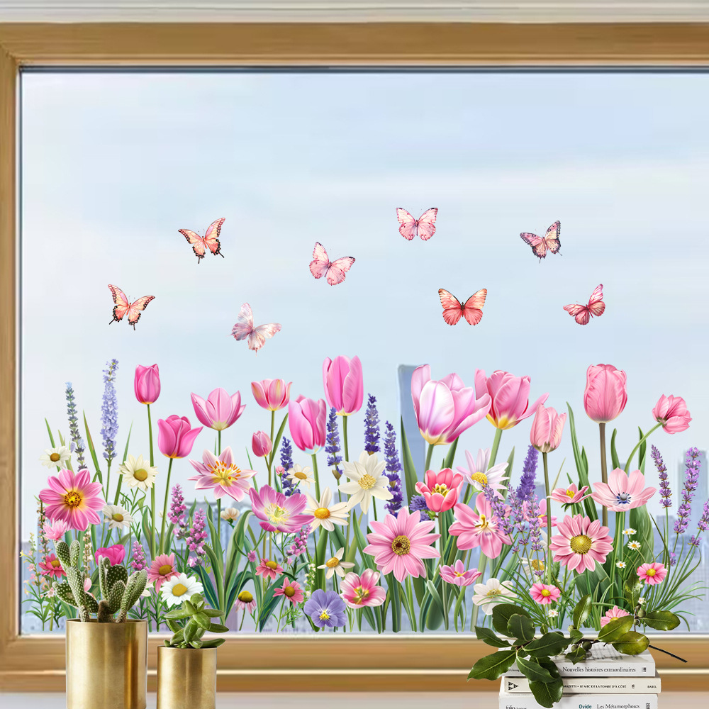 ✨LAST DAY: 50% OFF! - 💐Colorful Floral Bouquet Window Sticker🖼️(Cut to size freely)
