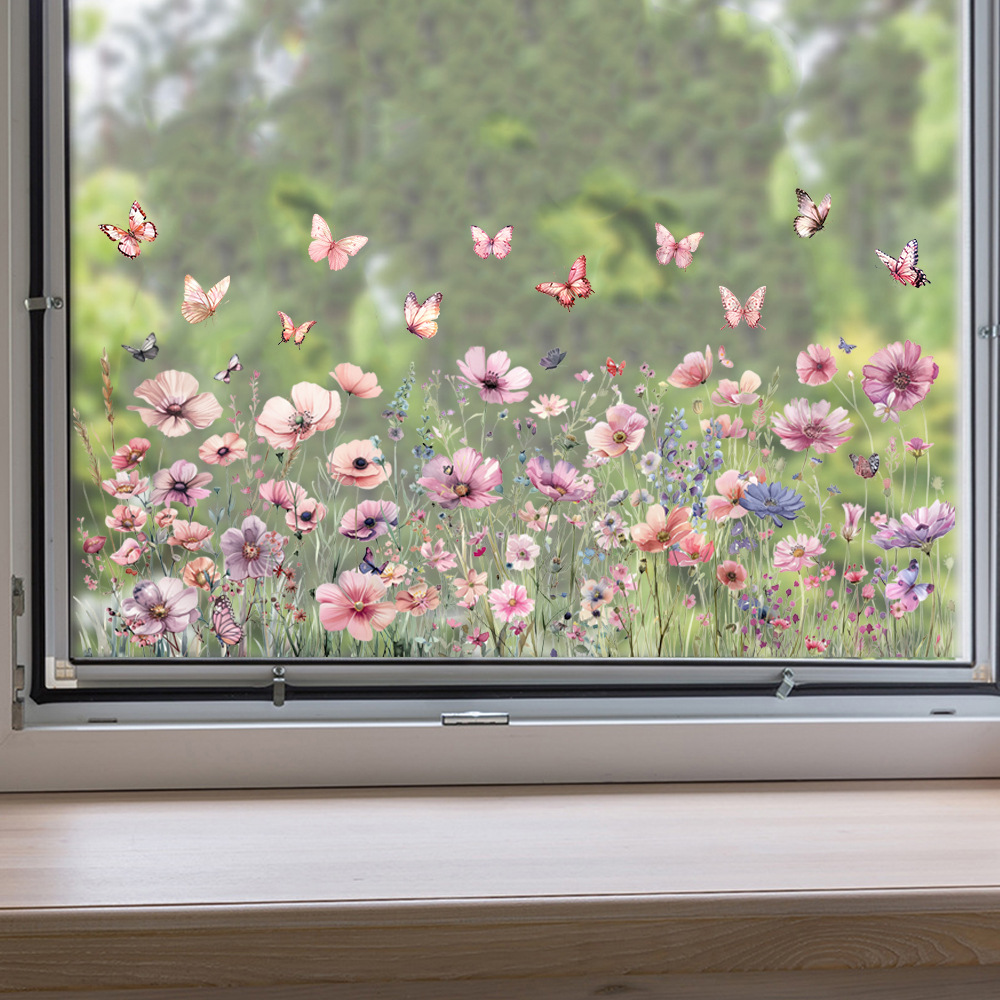 ✨LAST DAY: 50% OFF! - 💐Colorful Floral Bouquet Window Sticker🖼️(Cut to size freely)