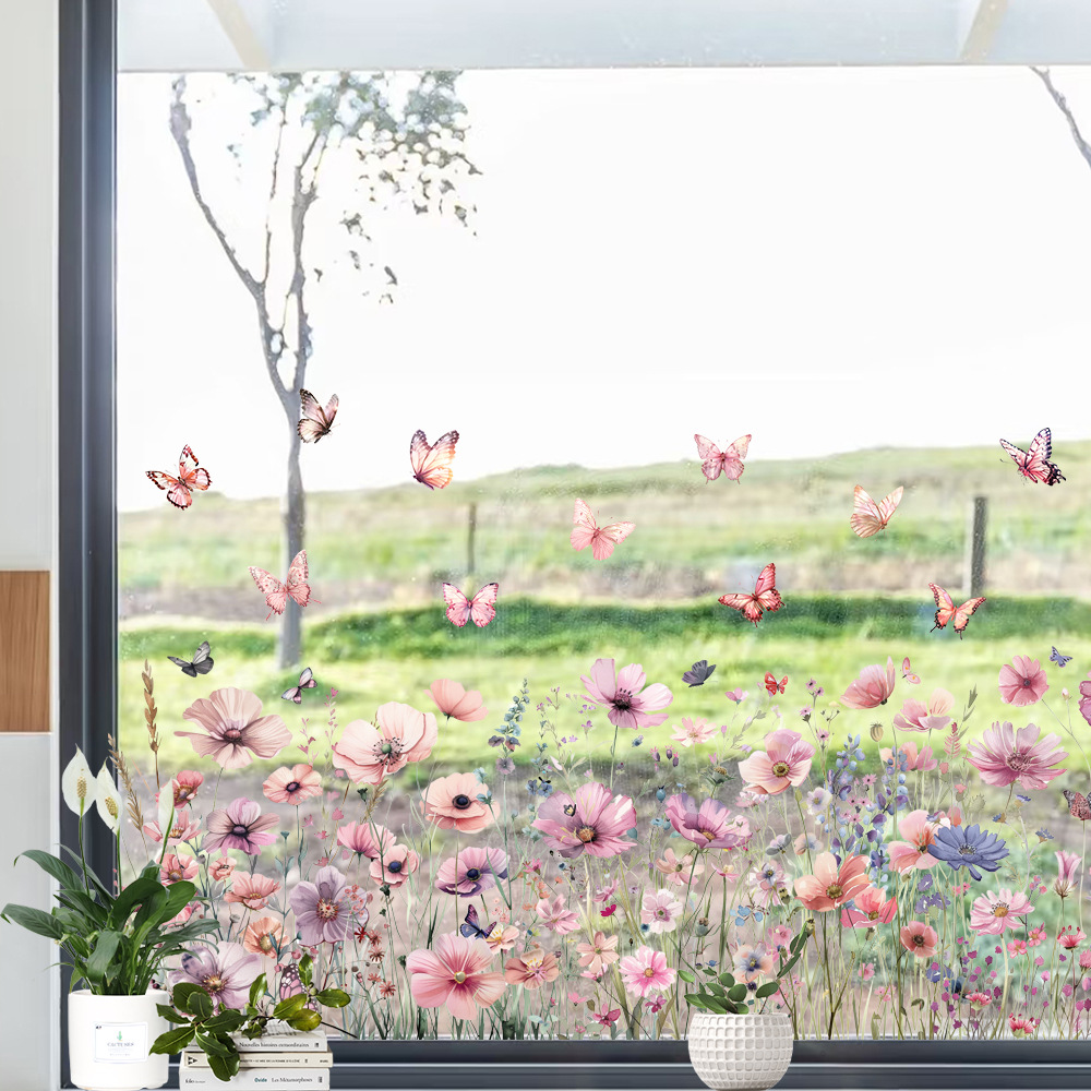 ✨LAST DAY: 50% OFF! - 💐Colorful Floral Bouquet Window Sticker🖼️(Cut to size freely)