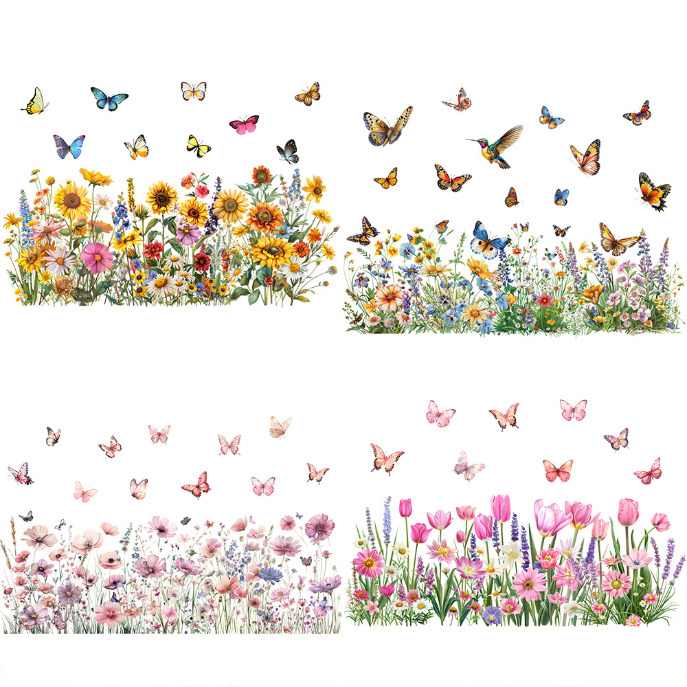 ✨LAST DAY: 50% OFF! - 💐Colorful Floral Bouquet Window Sticker🖼️(Cut to size freely)