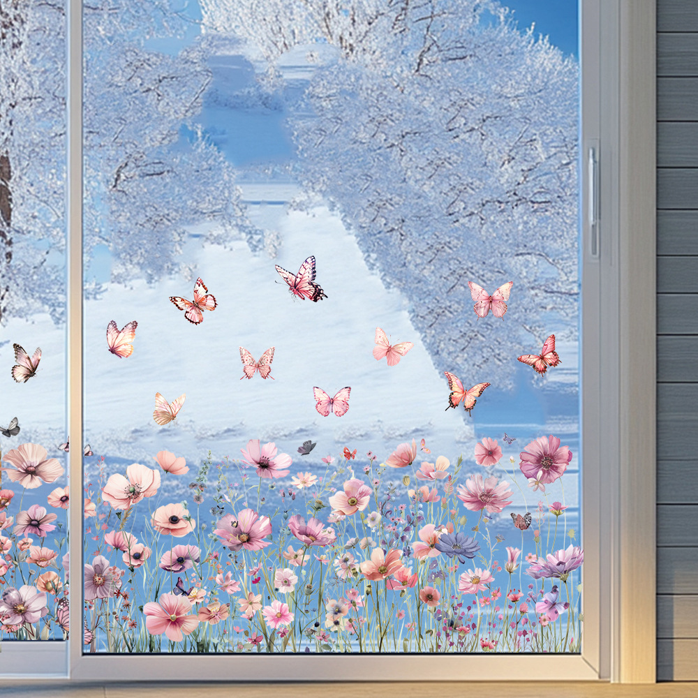 ✨LAST DAY: 50% OFF! - 💐Colorful Floral Bouquet Window Sticker🖼️(Cut to size freely)