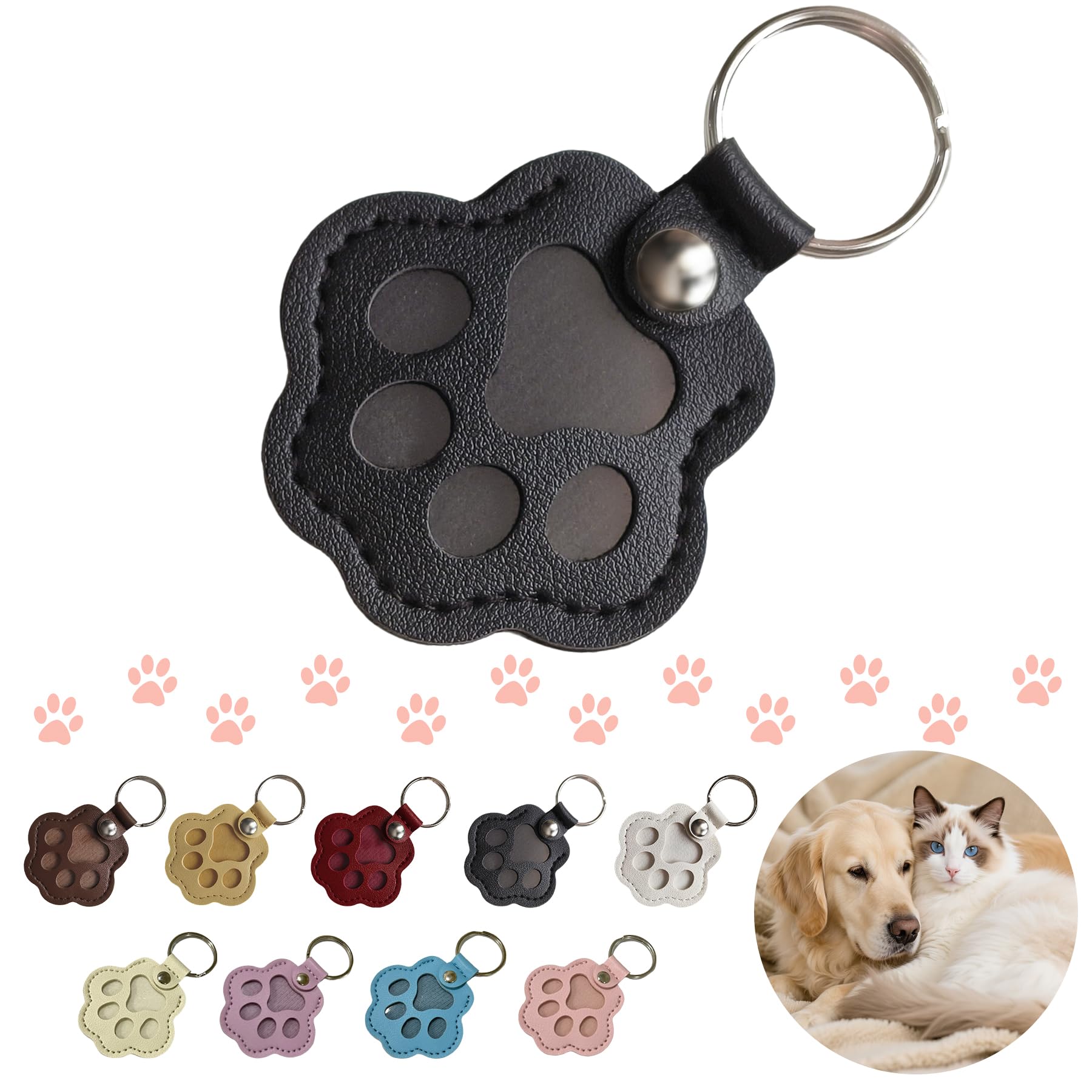 🔥HOT SALE 50%OFF🔥Cute Leather Paw Print Keychain💝