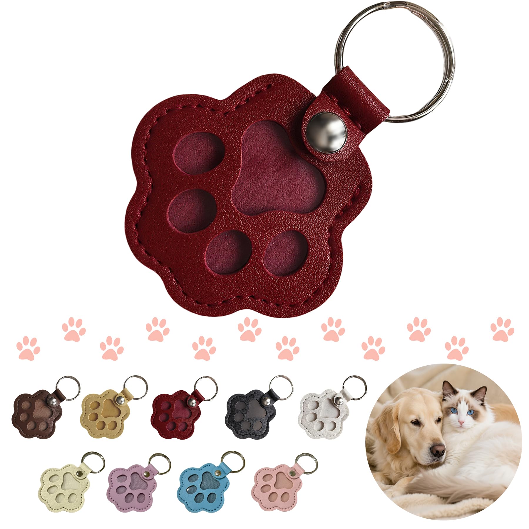 🔥HOT SALE 50%OFF🔥Cute Leather Paw Print Keychain💝