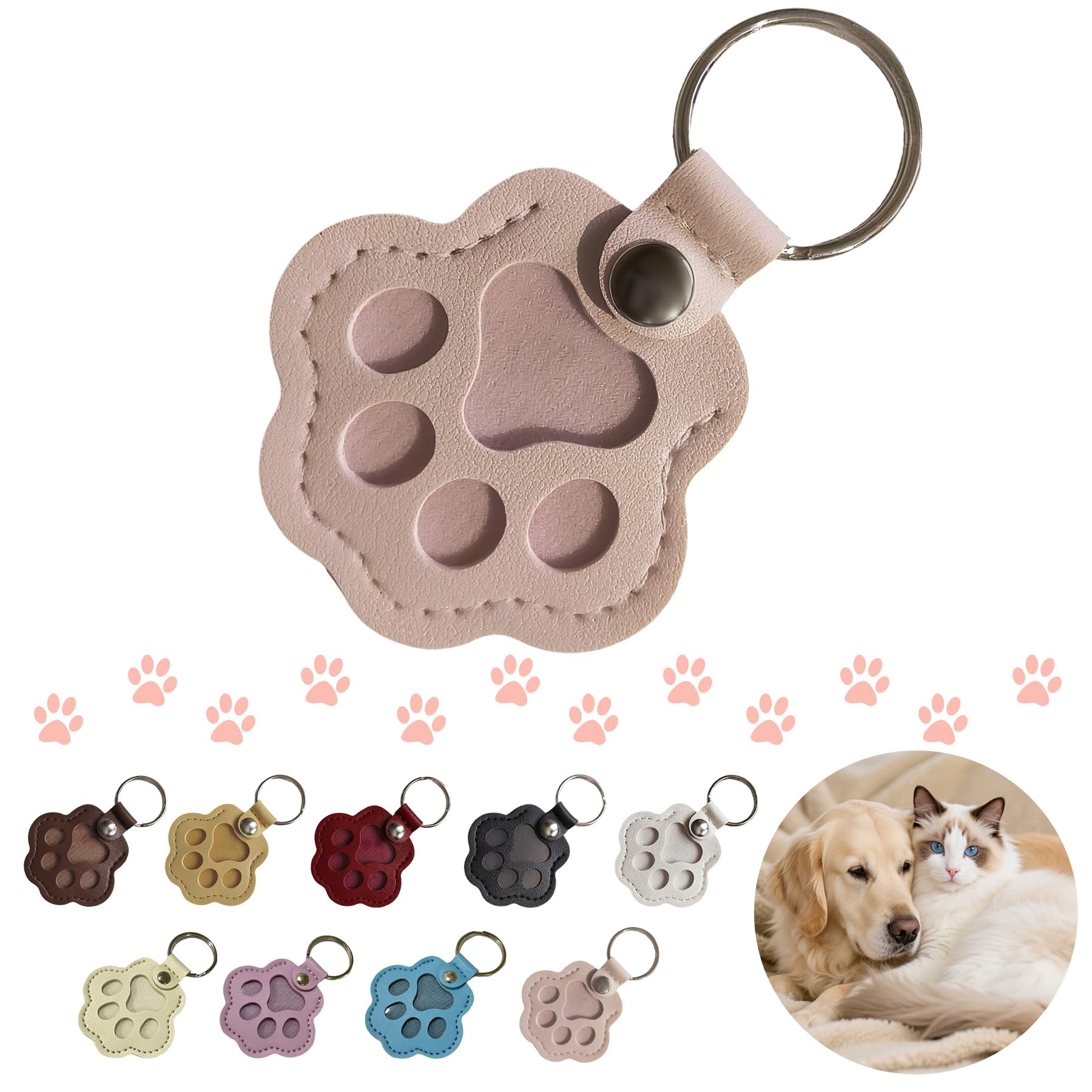 🔥HOT SALE 50%OFF🔥Cute Leather Paw Print Keychain💝