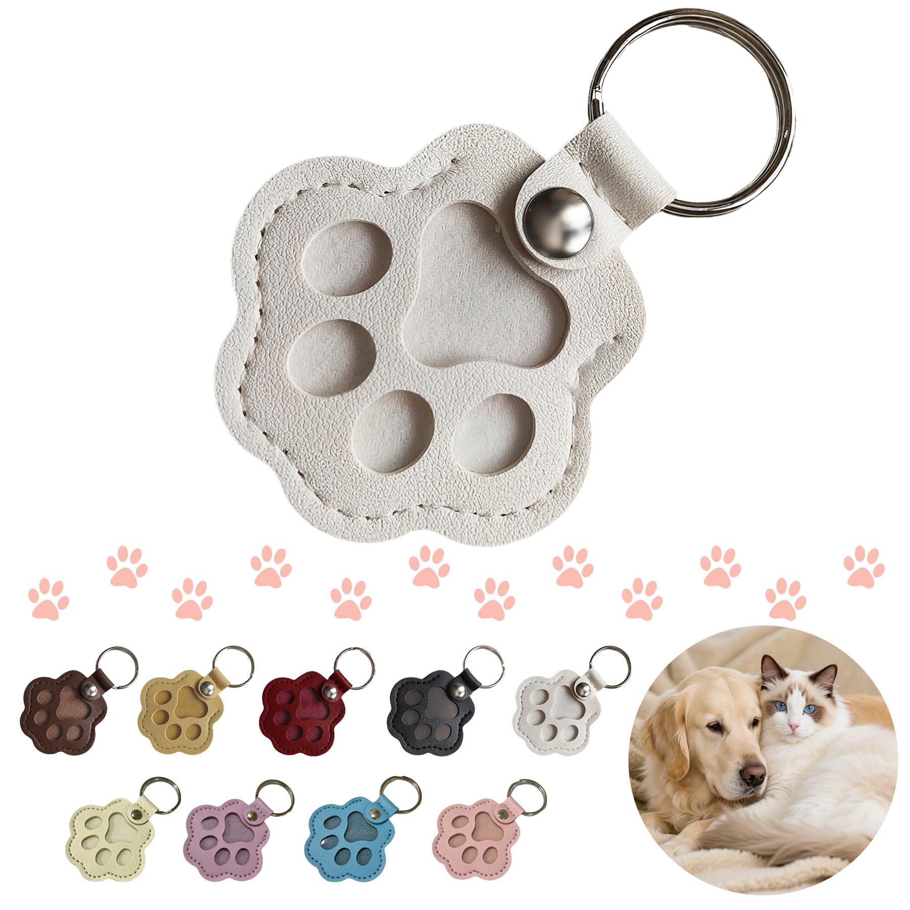 🔥HOT SALE 50%OFF🔥Cute Leather Paw Print Keychain💝