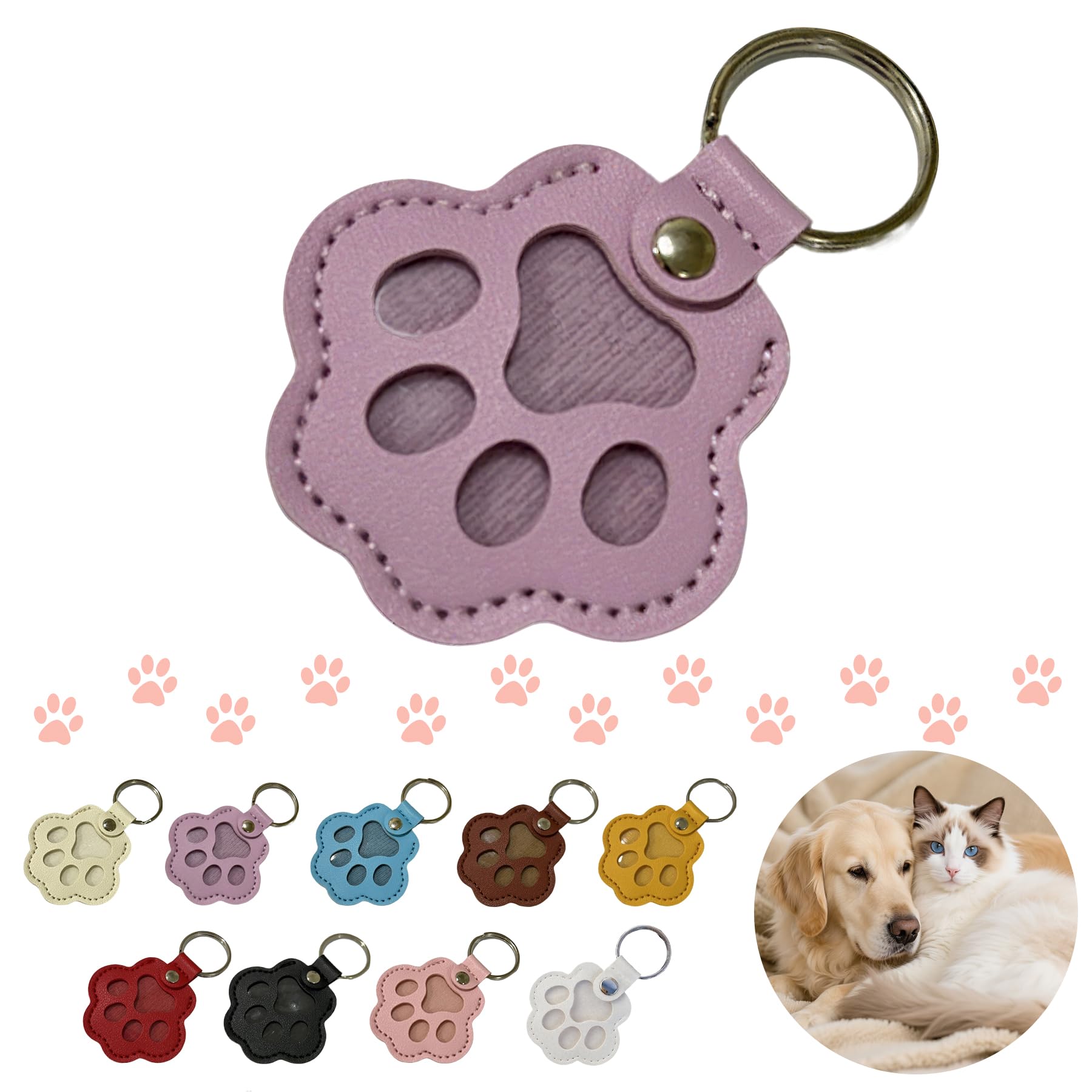 🔥HOT SALE 50%OFF🔥Cute Leather Paw Print Keychain💝
